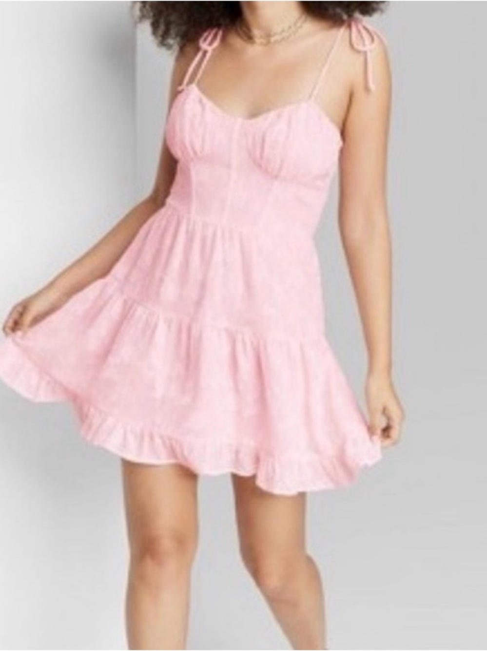 Wild Fable brand Pink Tiered Textured Sundress